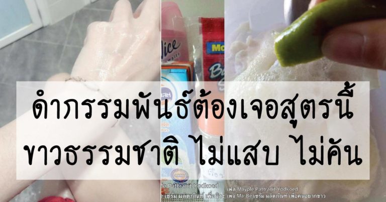 สูตรผิวขาว ฟื้นฟูผิวไหม้แดด ดำ คล้ำ เสีย by Mayple Pattranit Yotkoed