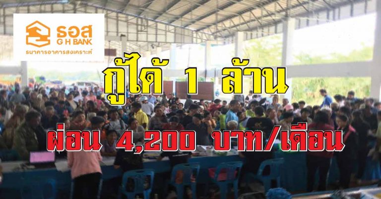 เฮลั่น!! ธอส.เปิดให้ประชาชน“กู้ 1 ล้าน”แถมยังให้ผ่อนแค่ 4,200 /เดือน คุณสมบัติตามนี้ก็ได้เงินก้อนไปใช้แล้ว (รายละเอียด)