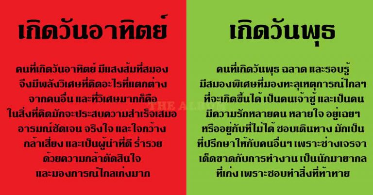 ทำนายดวงชะตา 7 อารมณ์ตามวันเกิด