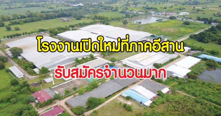 โรงงานภาคอีสานเปิดใหม่! สำหรับคนที่อยากกลับมาทำงานใกล้บ้าน รับ 100 อัตรา