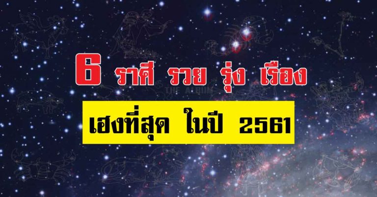 ผู้สมหวัง วาสนาดีแห่งปี 6 ราศี งานดี รักรุ่ง เฮงที่สุด ในปี 2561