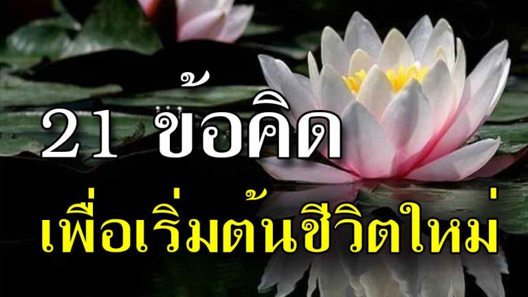 21 ข้อคิดสั้นๆ “เหมาะกับคนที่ต้องการเริ่มต้นชีวิตใหม่ ในวันพรุ่งนี้”